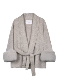 Women's Belted Wool Coats With 536 Speckled Gray