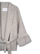 Women's Belted Wool Coats With 536 Speckled Gray