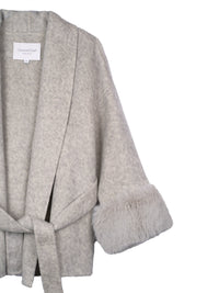Women's Belted Wool Coats With 536 Speckled Gray
