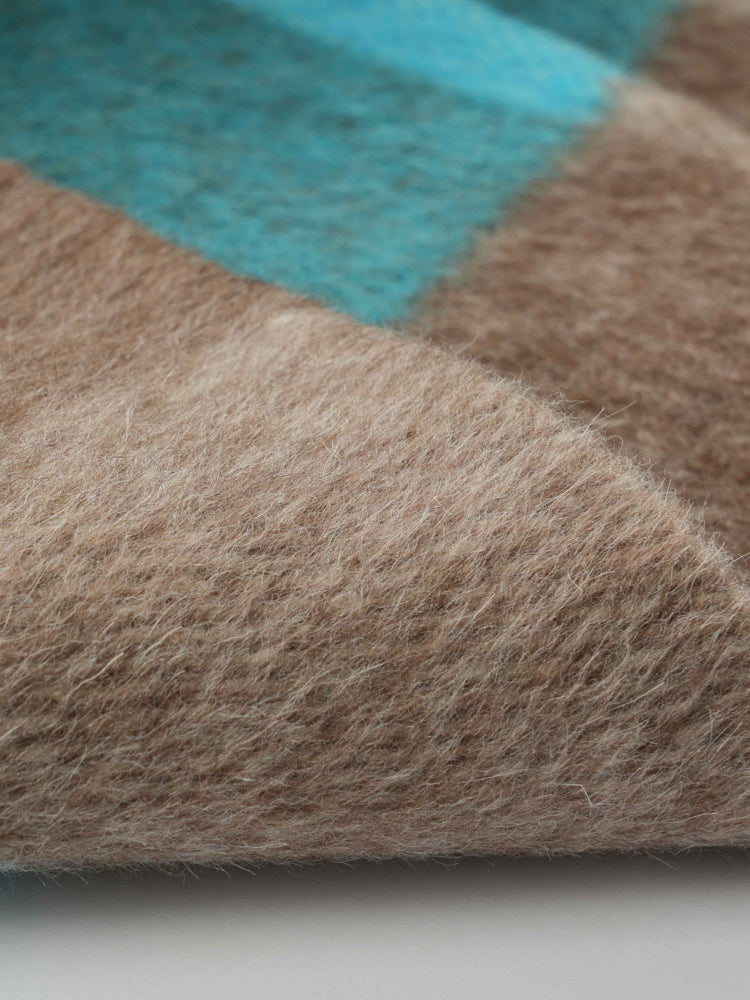 Wool  coat with Blue-White Check Pattern