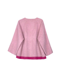 Women's Short Wool Coats With 153 Velvet Peony Purple