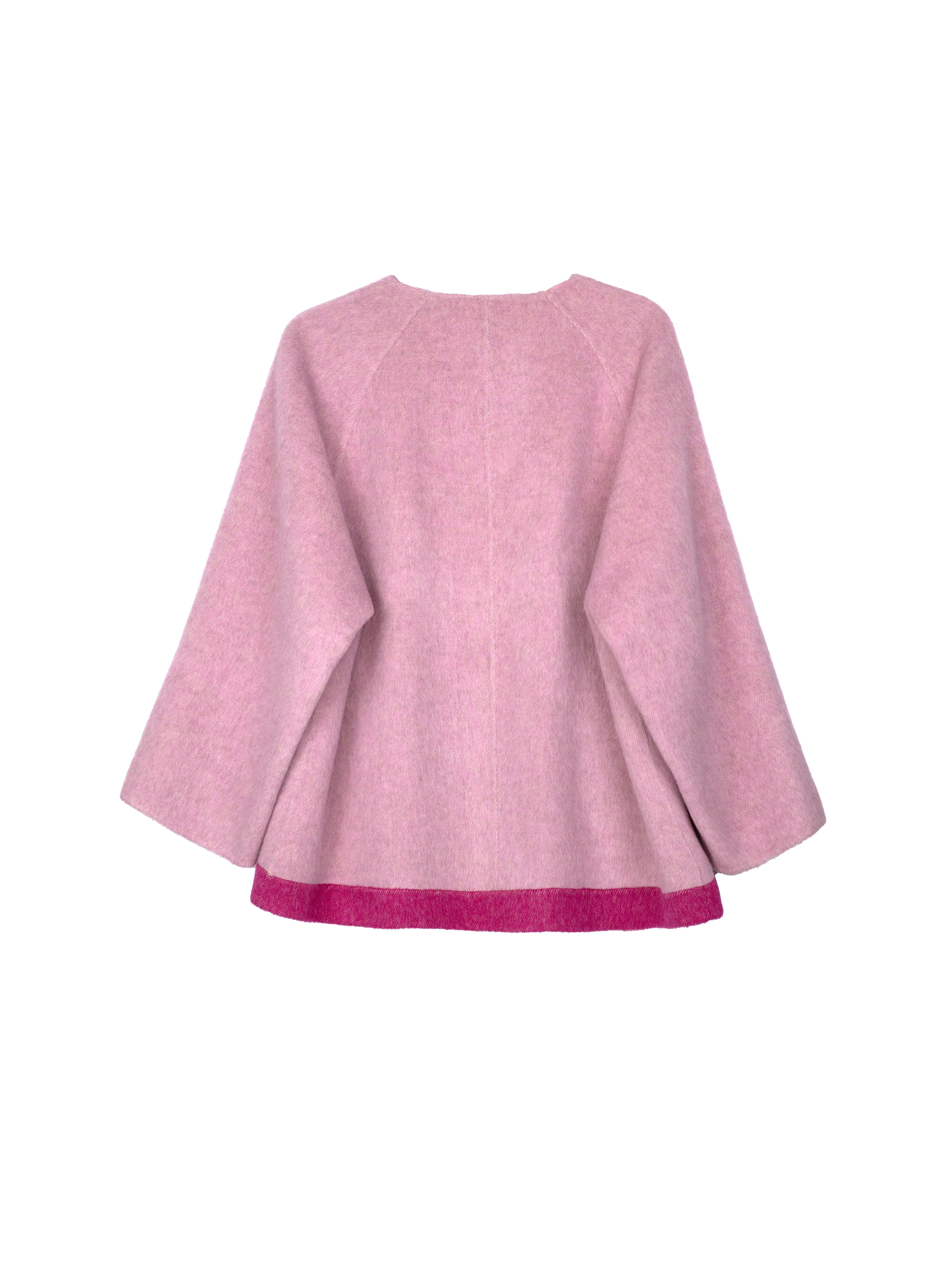 Women's Short Wool Coats With 153 Velvet Peony Purple
