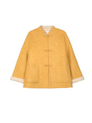 Women's Short Wool Coats With 332 Banana Yellow