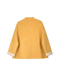 Women's Short Wool Coats With 332 Banana Yellow