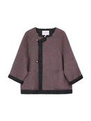Women's Short Wool Coats With 153 Red Lichen Stone