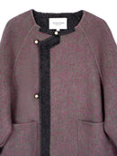 Women's Short Wool Coats With 153 Red Lichen Stone
