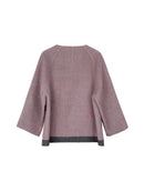 Women's Short Wool Coats With 153 Red Lichen Stone