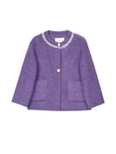 Women's Short Wool Coats With 325 Wisteria Purple