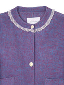 Women's Short Wool Coats With 325 Wisteria Purple