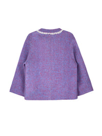 Women's Short Wool Coats With 325 Wisteria Purple