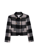 Women's Short Wool Coats With 335 Zebra Gray