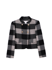 Women's Short Wool Coats With 335 Zebra Gray