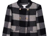 Women's Short Wool Coats With 335 Zebra Gray