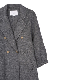 Women's Hand-Finished Wool Coats With 362 Snowflake Gray