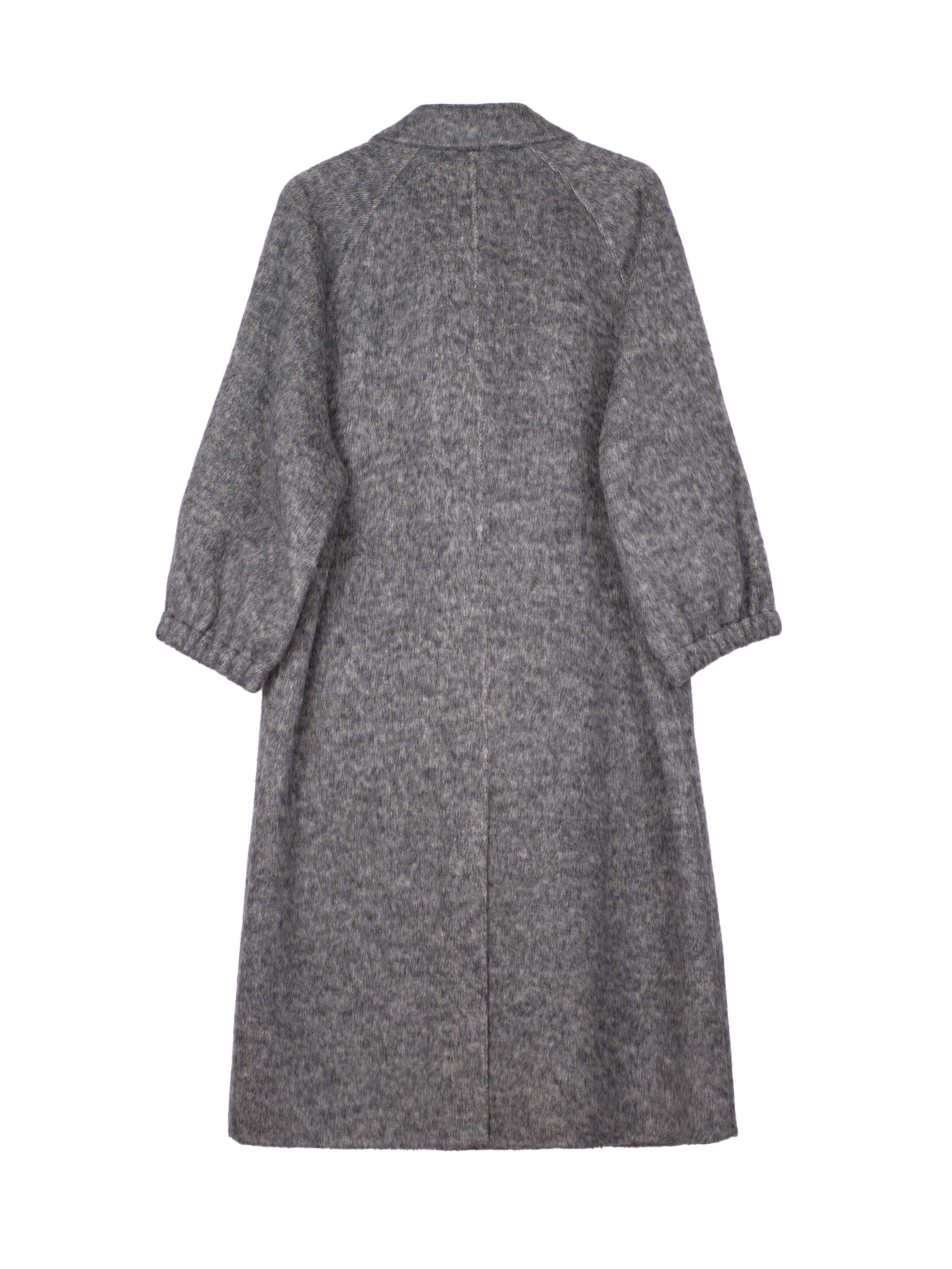 Women's Hand-Finished Wool Coats With 362 Snowflake Gray