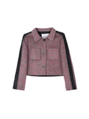 Women's Hand-Finished Wool Coats With 389 Red Lichen Stone