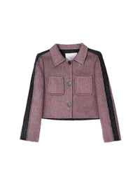 Women's Hand-Finished Wool Coats With 389 Red Lichen Stone