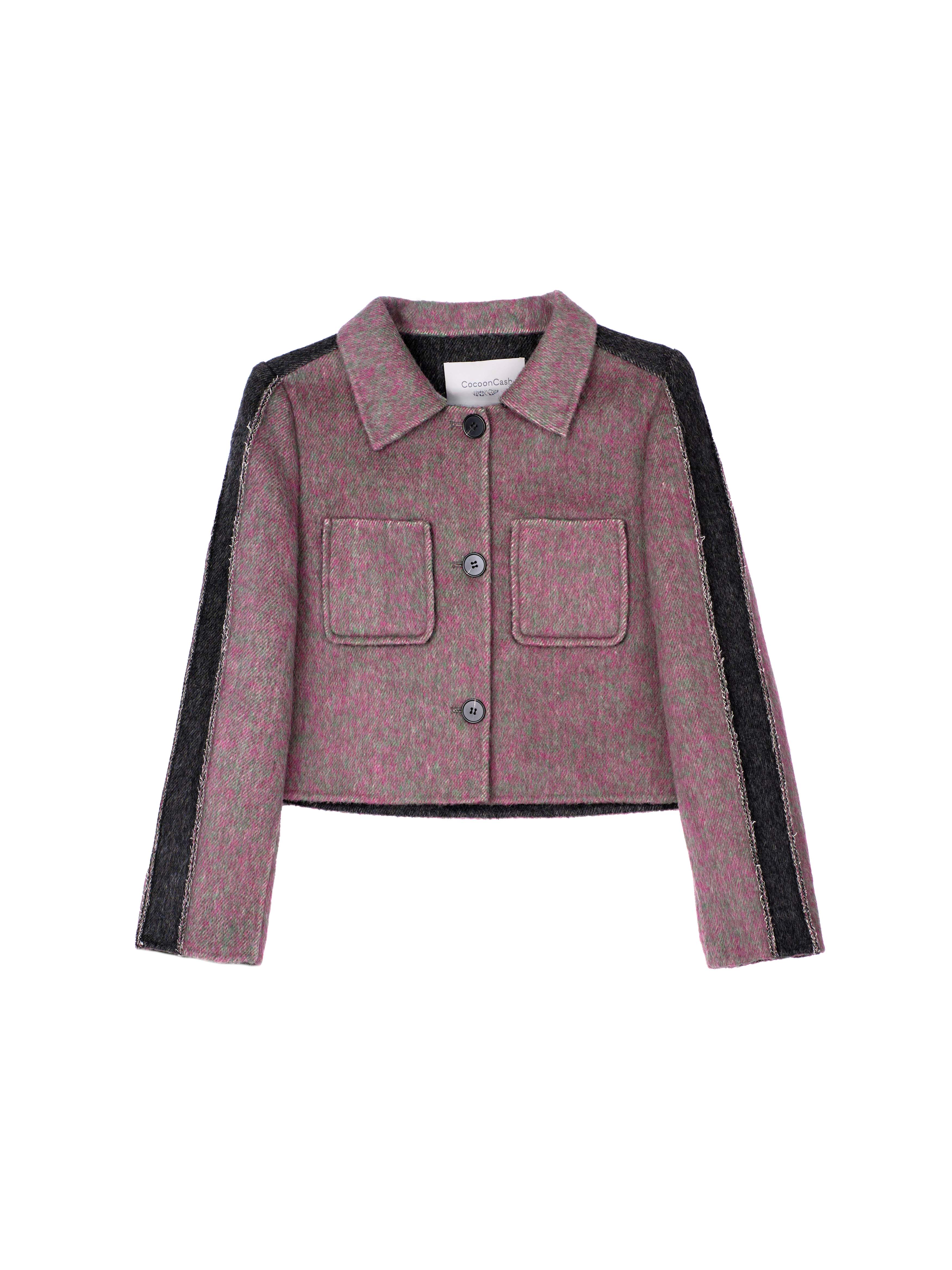 Women's Hand-Finished Wool Coats With 389 Red Lichen Stone