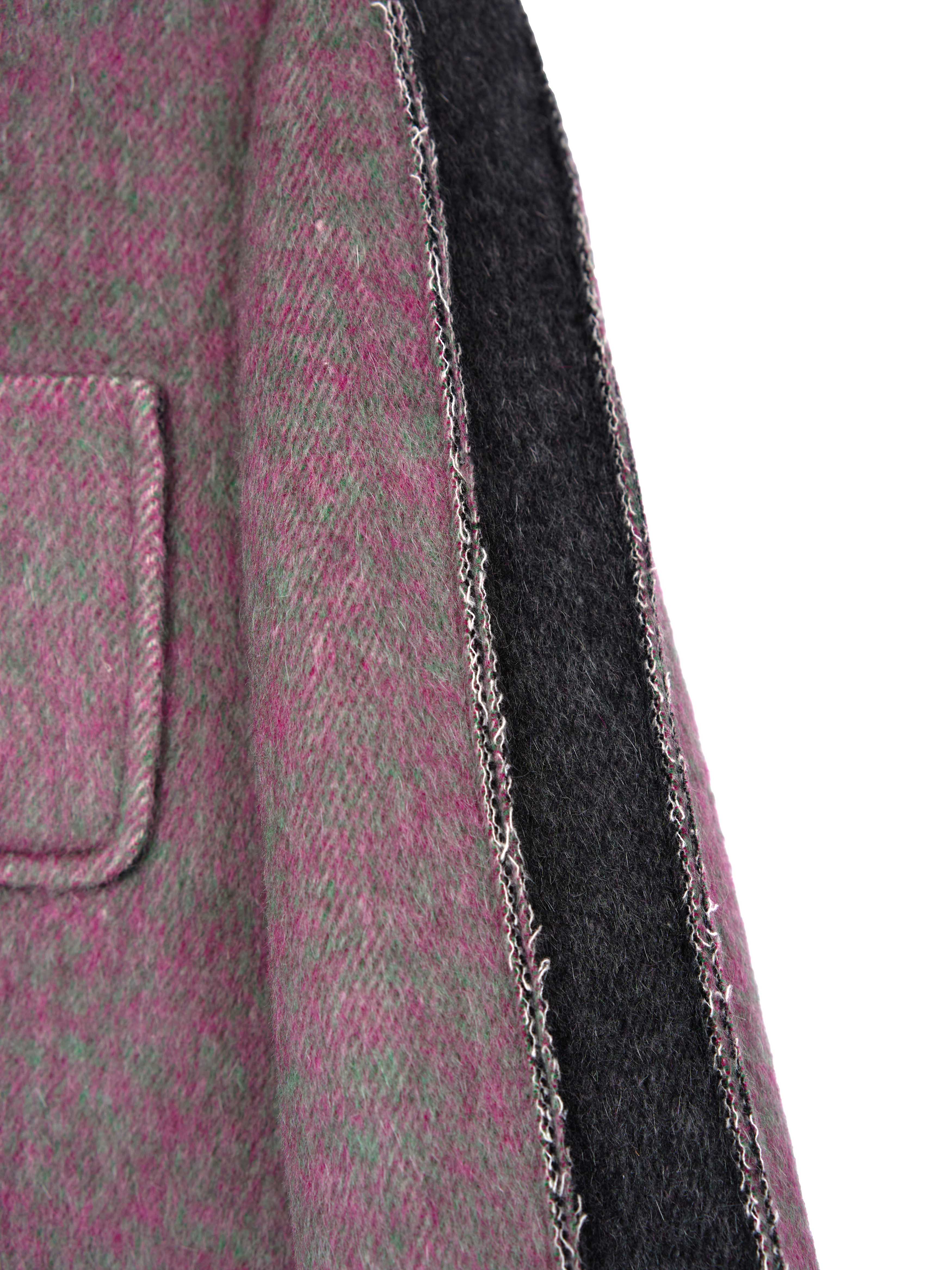 Women's Hand-Finished Wool Coats With 389 Red Lichen Stone