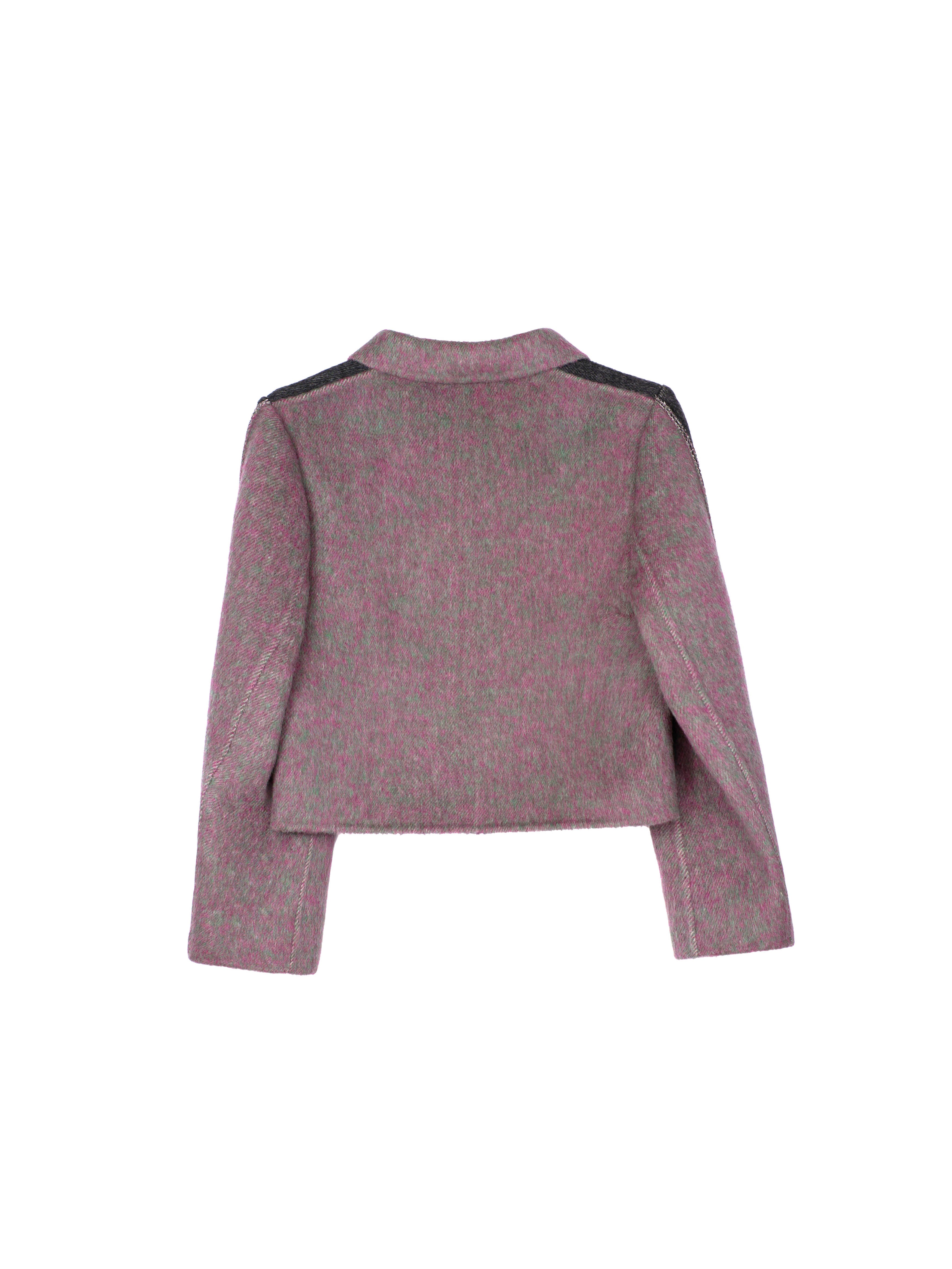 Women's Hand-Finished Wool Coats With 389 Red Lichen Stone