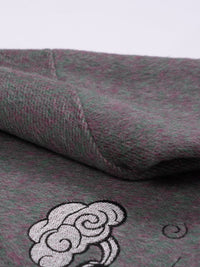 Wool coat with Oriental Panda Embroidery