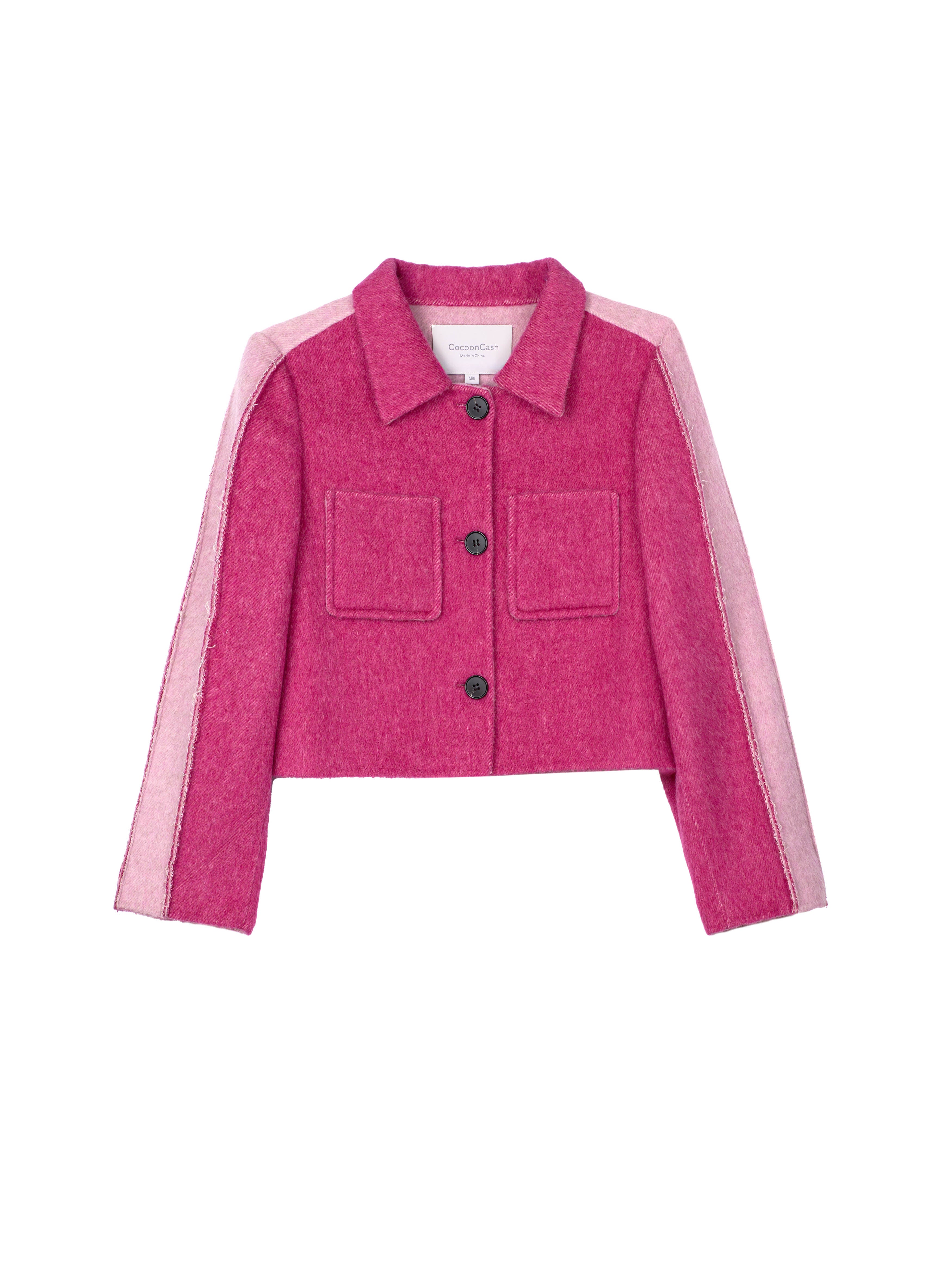 Women's Short Wool Coats With 389 Velvet Peony