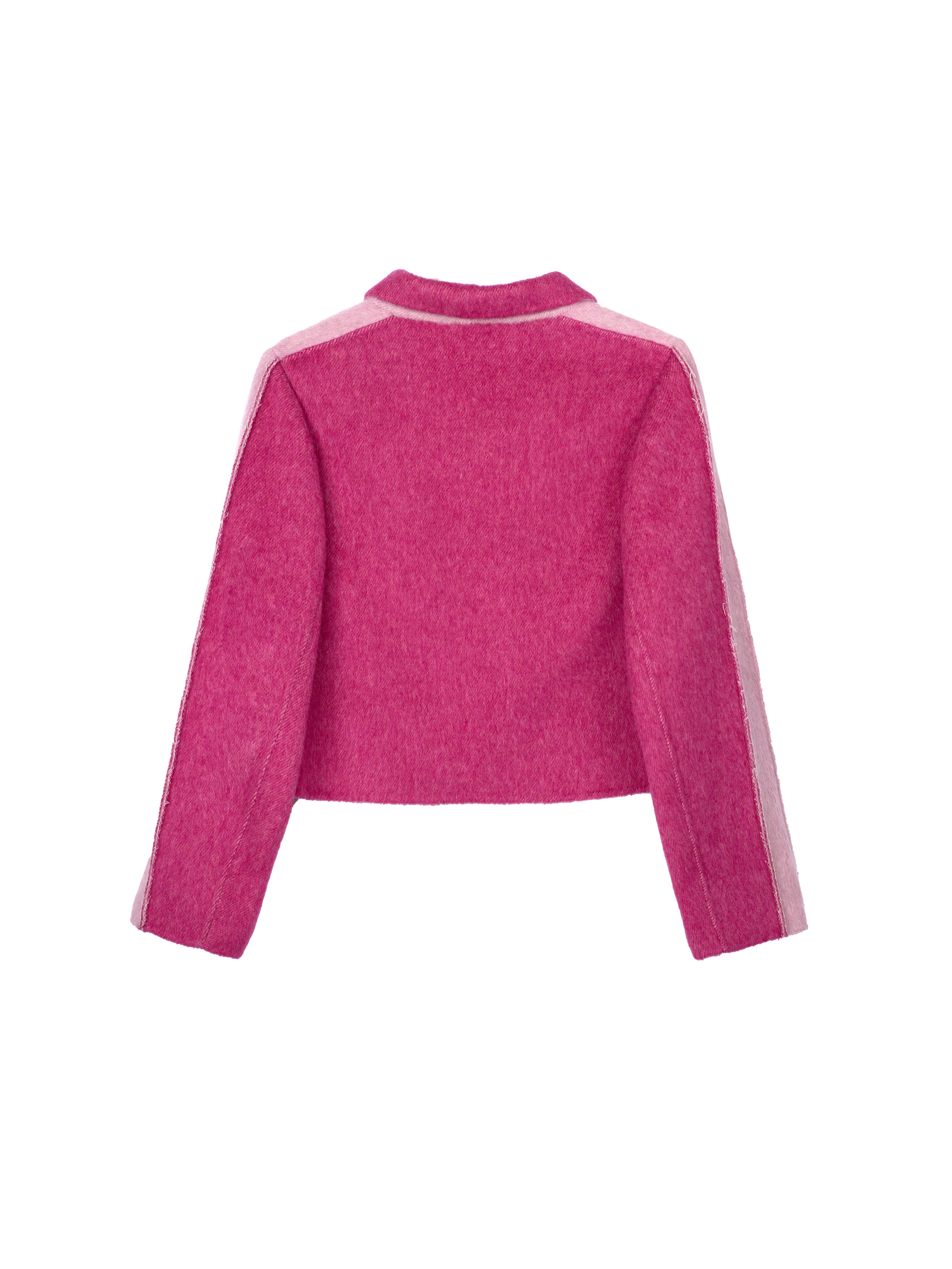 Women's Short Wool Coats With 389 Velvet Peony