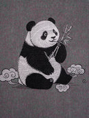 Wool coat with Oriental Panda Embroidery