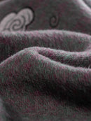 Wool coat with Oriental Panda Embroidery