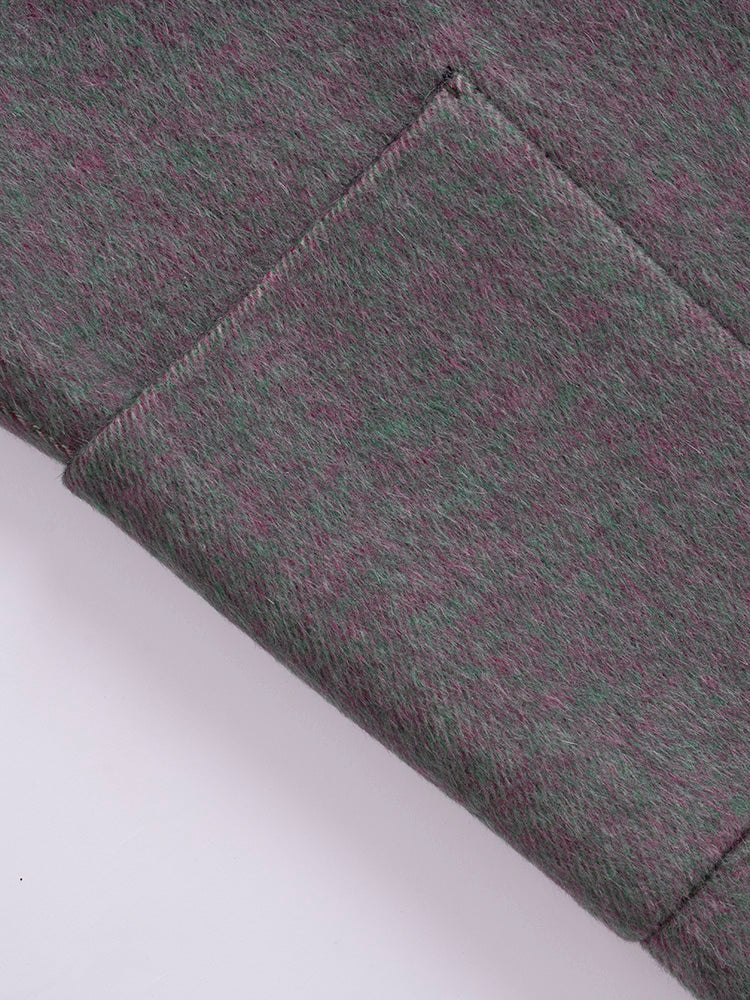 Wool coat with Oriental Panda Embroidery