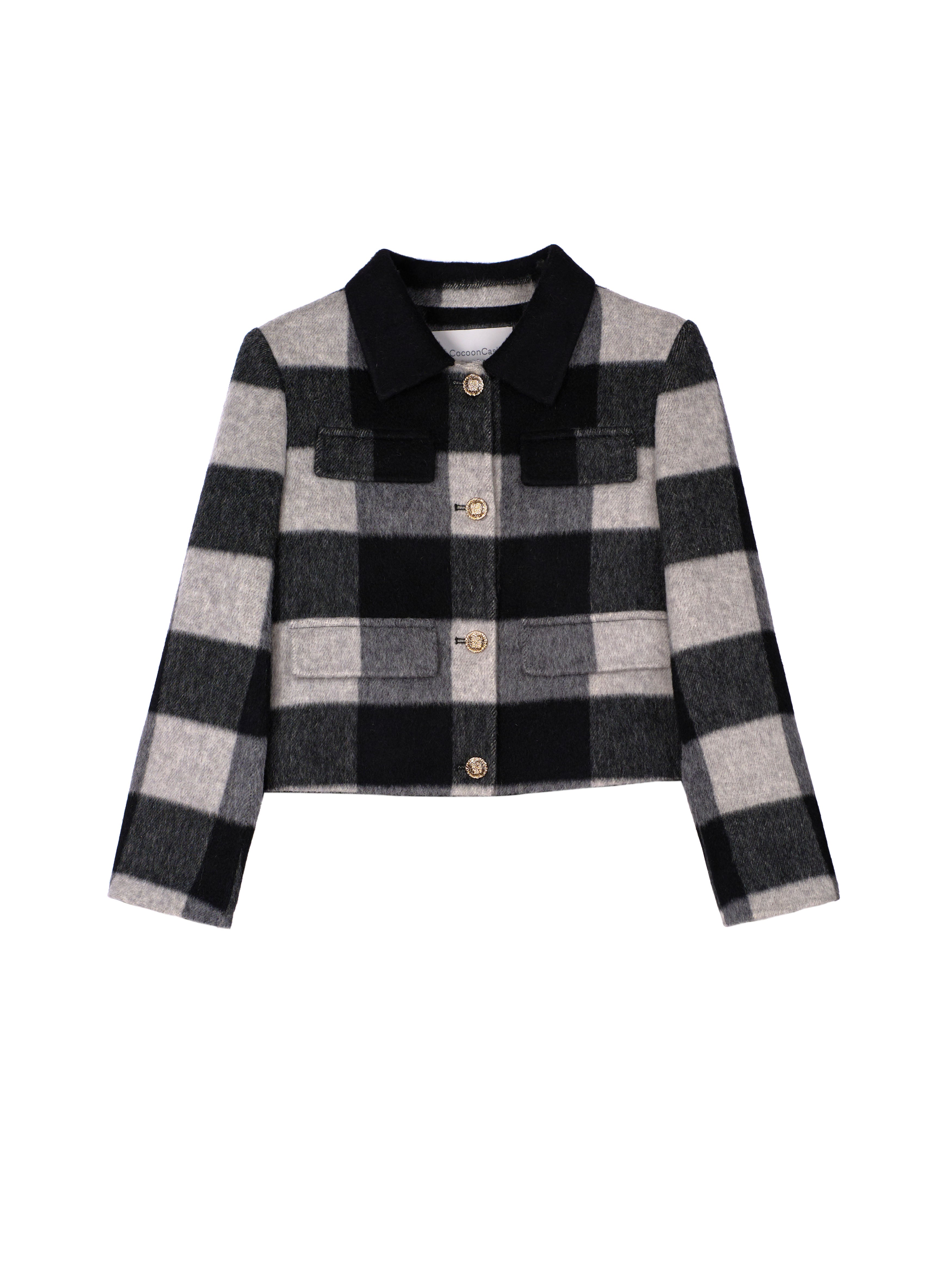 Women's Hand-Finished Wool Coats With 372 Zebra Gray
