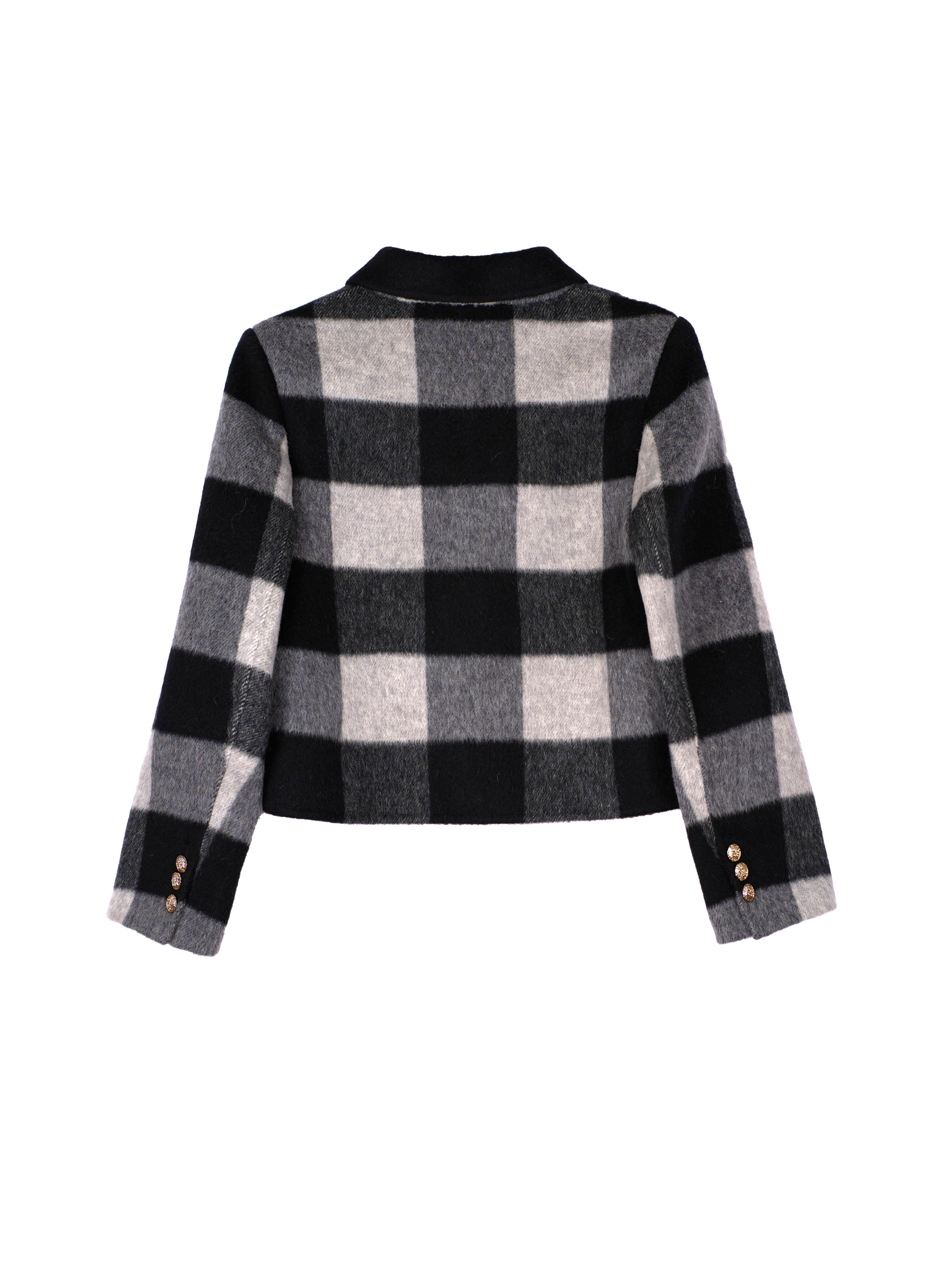 Women's Hand-Finished Wool Coats With 372 Zebra Gray