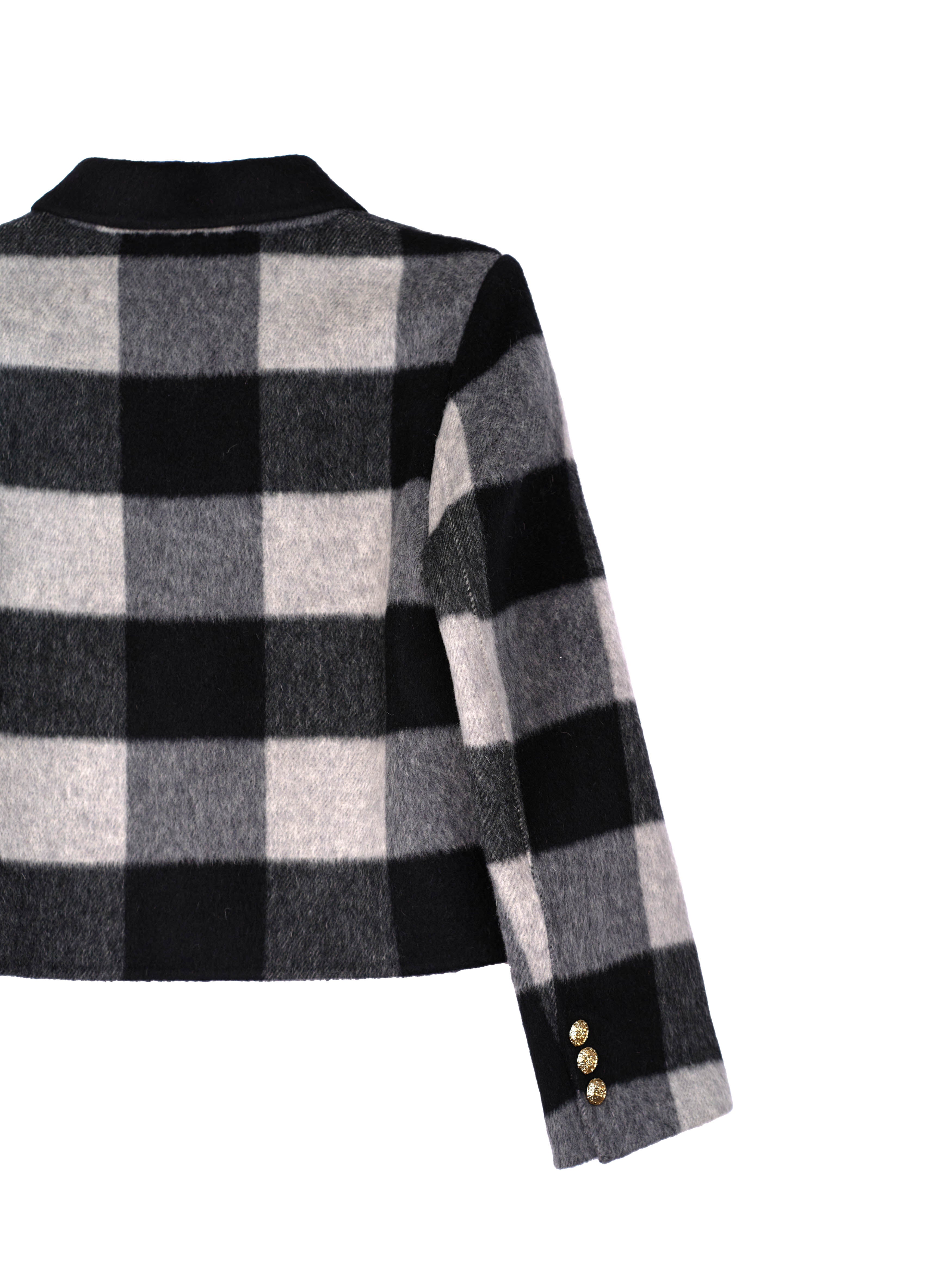 Women's Hand-Finished Wool Coats With 372 Zebra Gray