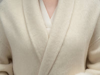 Wool coat with Minimalist Cropped Robe-Style