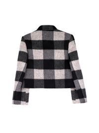 Women's Short Wool Coats With 335 Zebra Gray