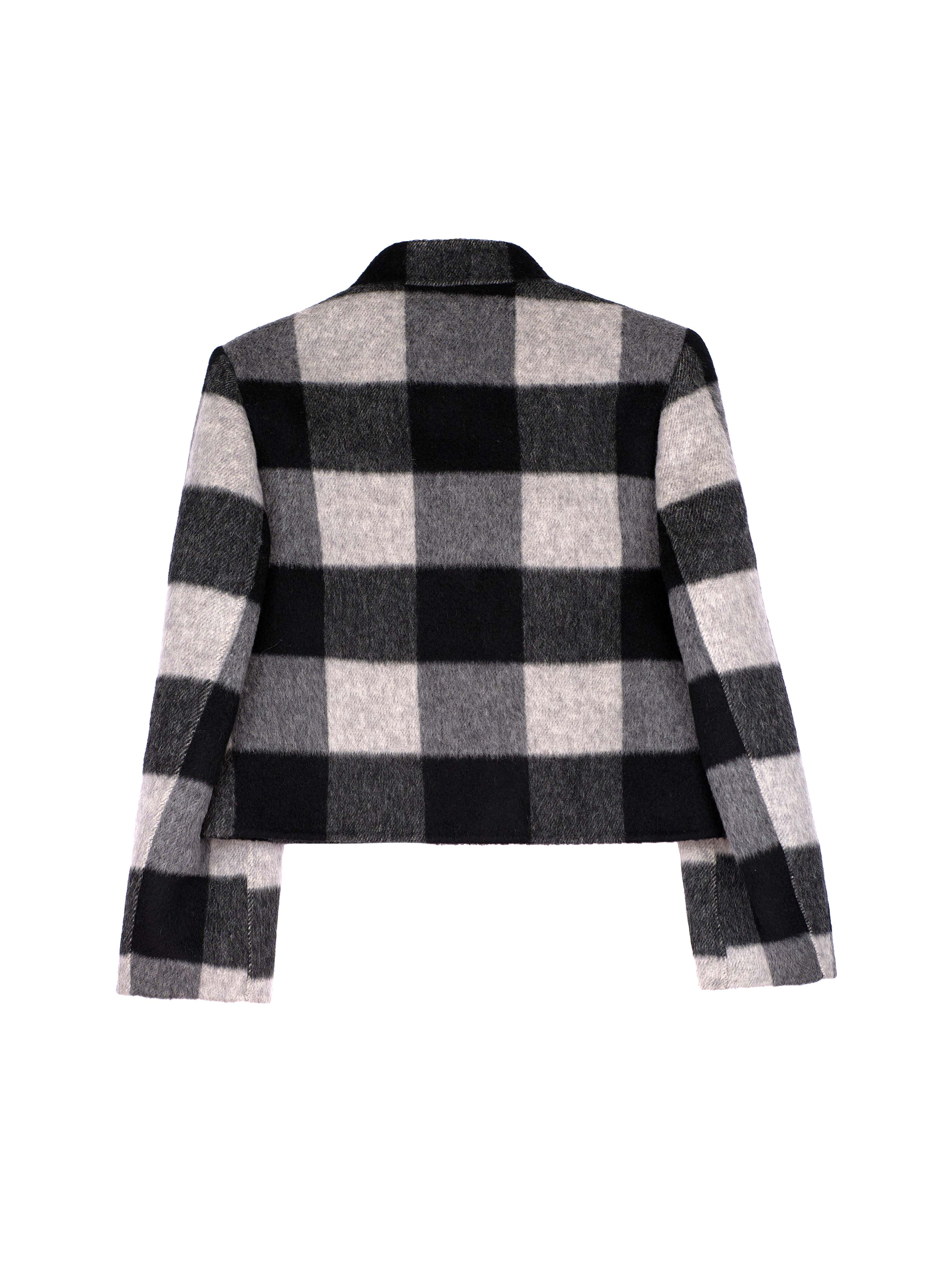 Women's Short Wool Coats With 335 Zebra Gray