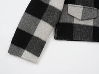 Wool coat women with Zebra Two-Tone Plaid