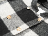 Wool coat women with Zebra Two-Tone Plaid