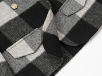 Wool coat women with Zebra Two-Tone Plaid