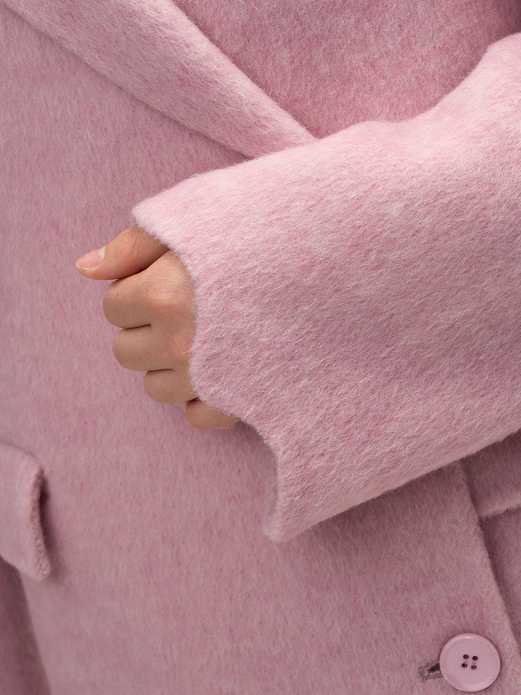 Wool coat with Wave Cuffs & Horn Buttons