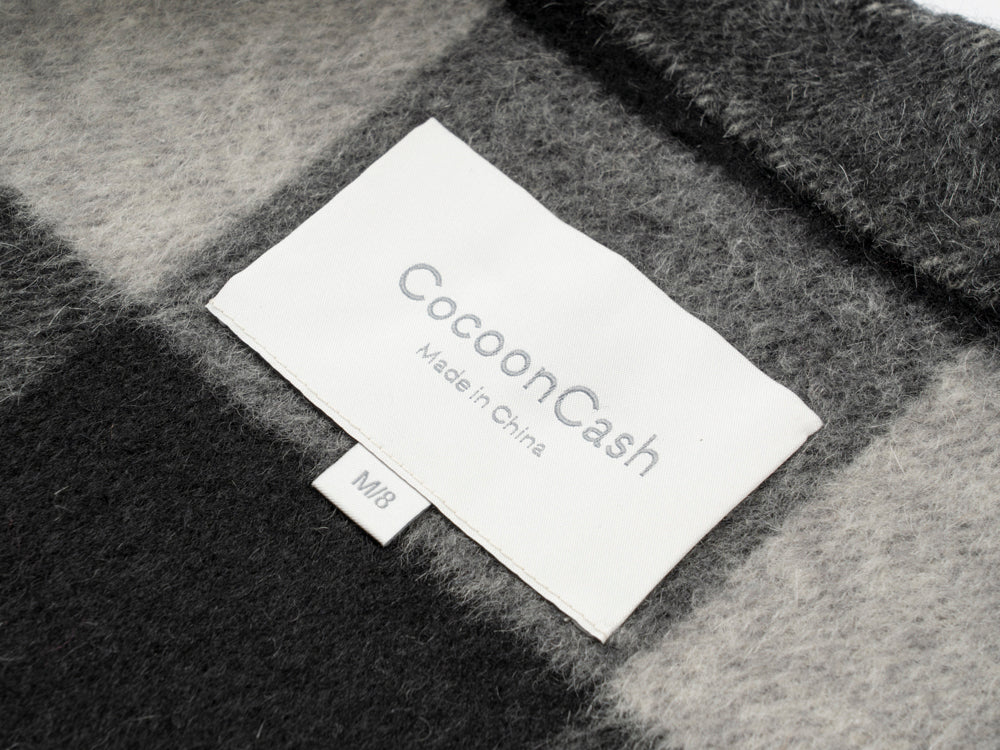 Wool coat women with Zebra Two-Tone Plaid