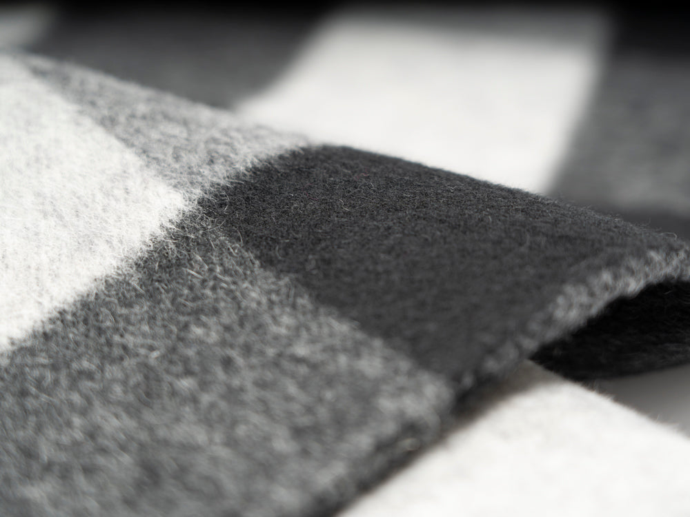 Wool coat women with Zebra Two-Tone Plaid