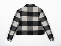 Wool coat women with Zebra Two-Tone Plaid