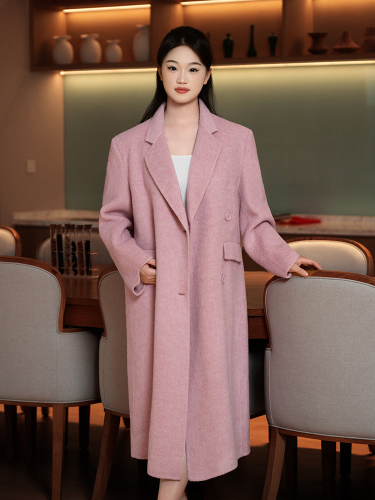 Wool coat with Wave Cuffs & Horn Buttons