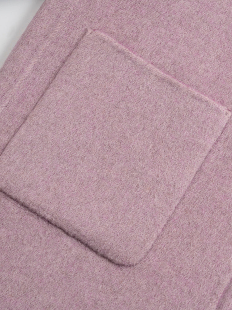 Wool coat with Round Neck & Pearl Buttons