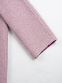 Wool coat with Round Neck & Pearl Buttons