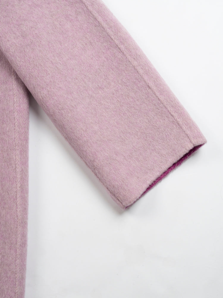 Wool coat with Round Neck & Pearl Buttons