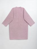 Wool coat with Round Neck & Pearl Buttons