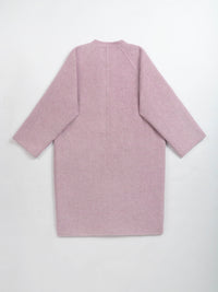 Wool coat with Round Neck & Pearl Buttons