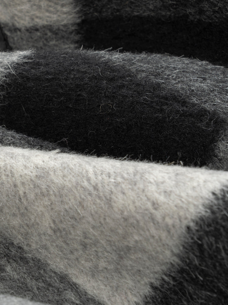 Wool  coat with Zebra Two-Tone Plaid